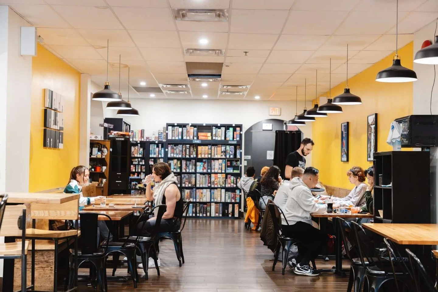 The board-game café interior at Snakes & Lattes Annex